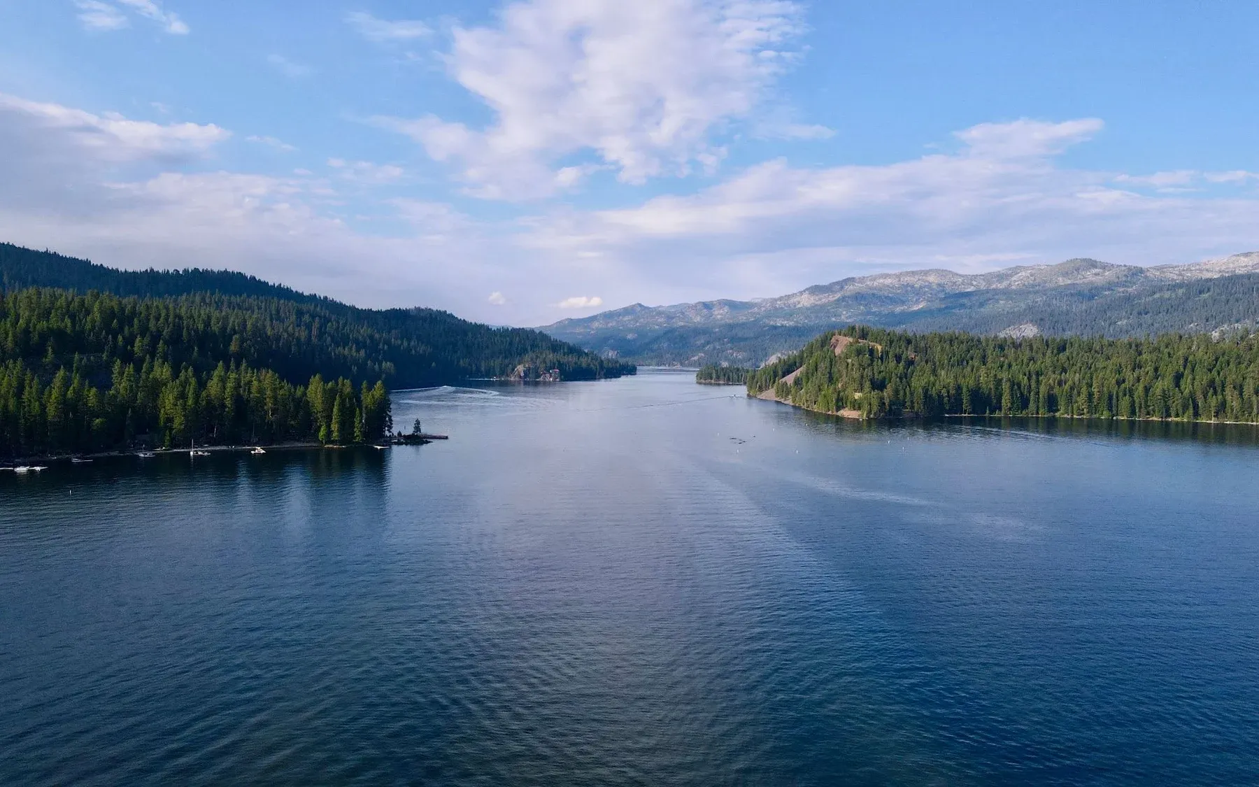 Payette Lake and forested shoreline at McCall, Idaho