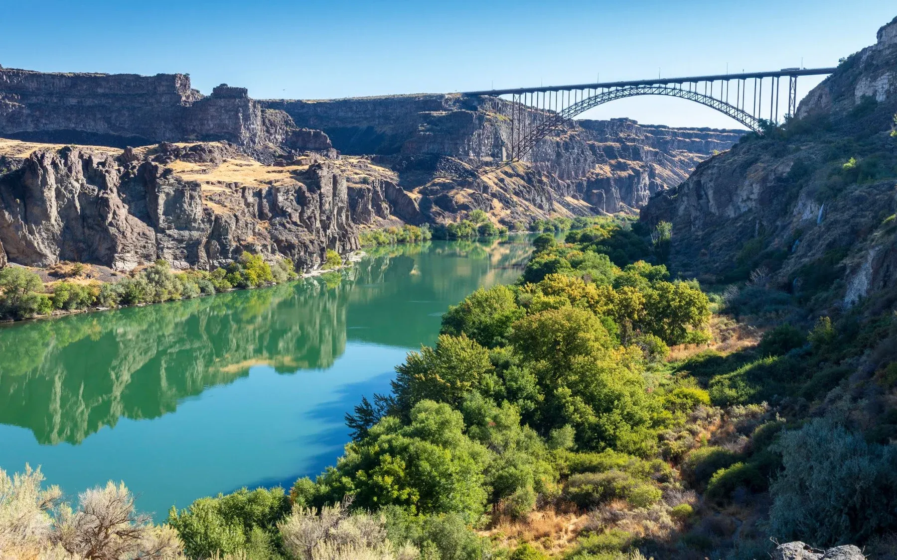 Snake River Canyon and the Perrine Bridge at Twin Falls, Idaho